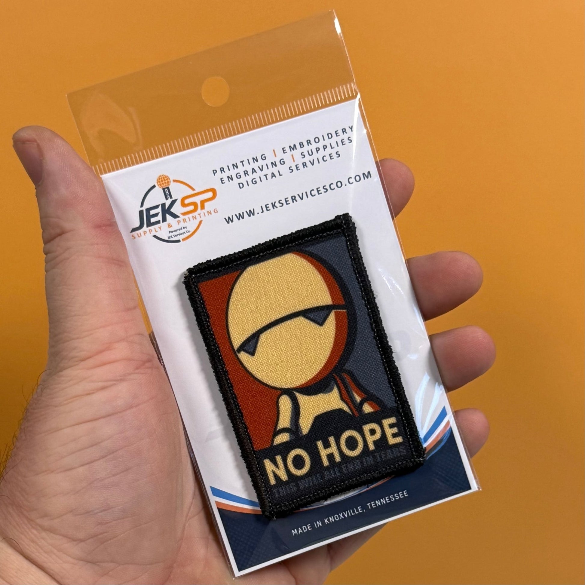 No Hope Meme Funny Morale Patch, Hitchhiker's Guide, 2x3" | Made in USA | VELCRO® Brand Hook Backing - LoneStar Adhesive