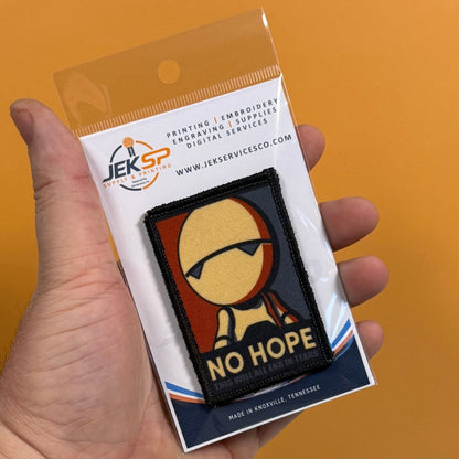 No Hope Meme Funny Morale Patch, Hitchhiker's Guide, 2x3" | Made in USA | VELCRO® Brand Hook Backing - LoneStar Adhesive