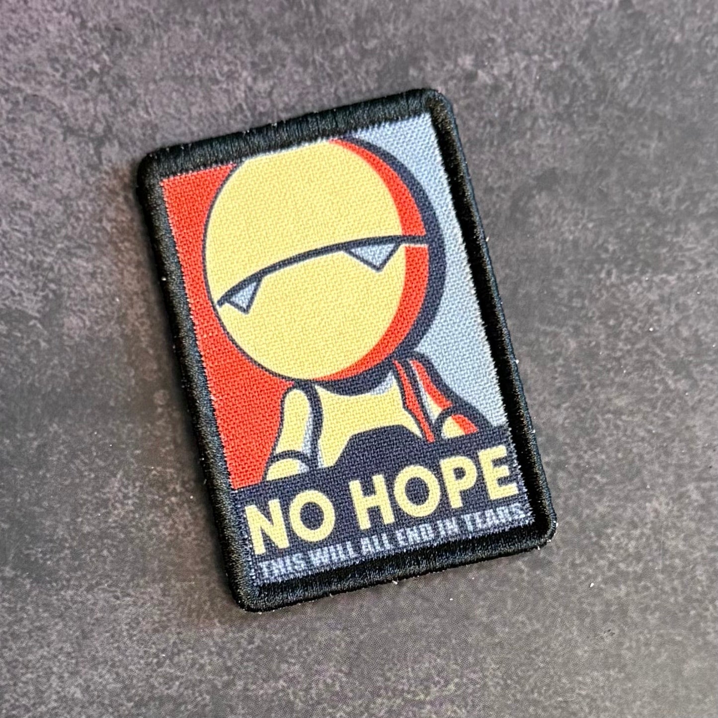 No Hope Meme Funny Morale Patch, Hitchhiker's Guide | Made in USA | VELCRO® Brand Hook Backing - LoneStar Adhesive