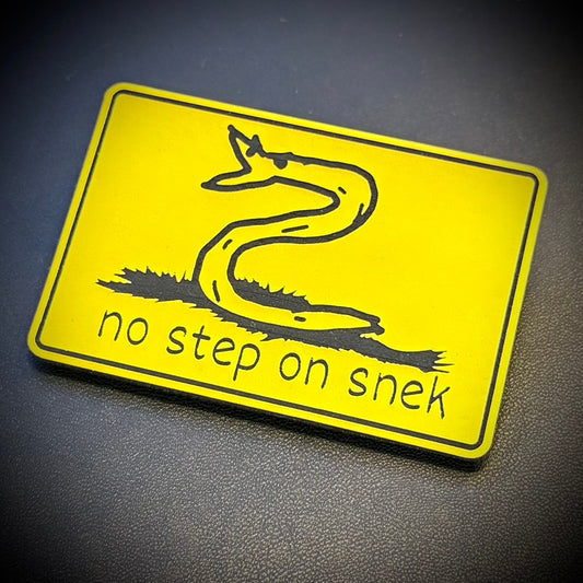 No Step On Snek Laser Engraved Morale Patch, 2x3" | VELCRO® Brand Hook Backing - #LoneStar Adhesive#