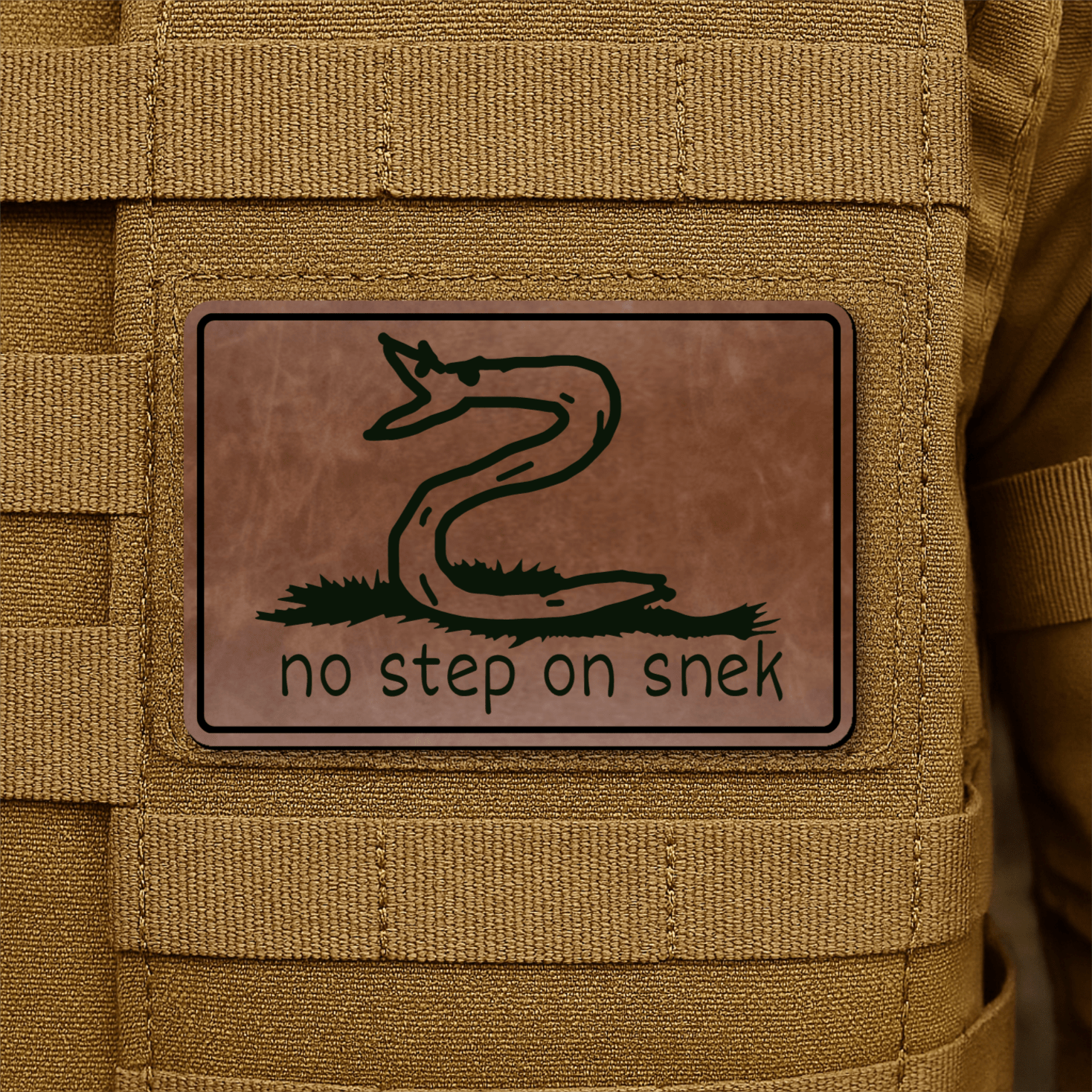 No Step On Snek Morale Patch 2"x3" Hook & Loop | Made in USA - LoneStar Adhesive