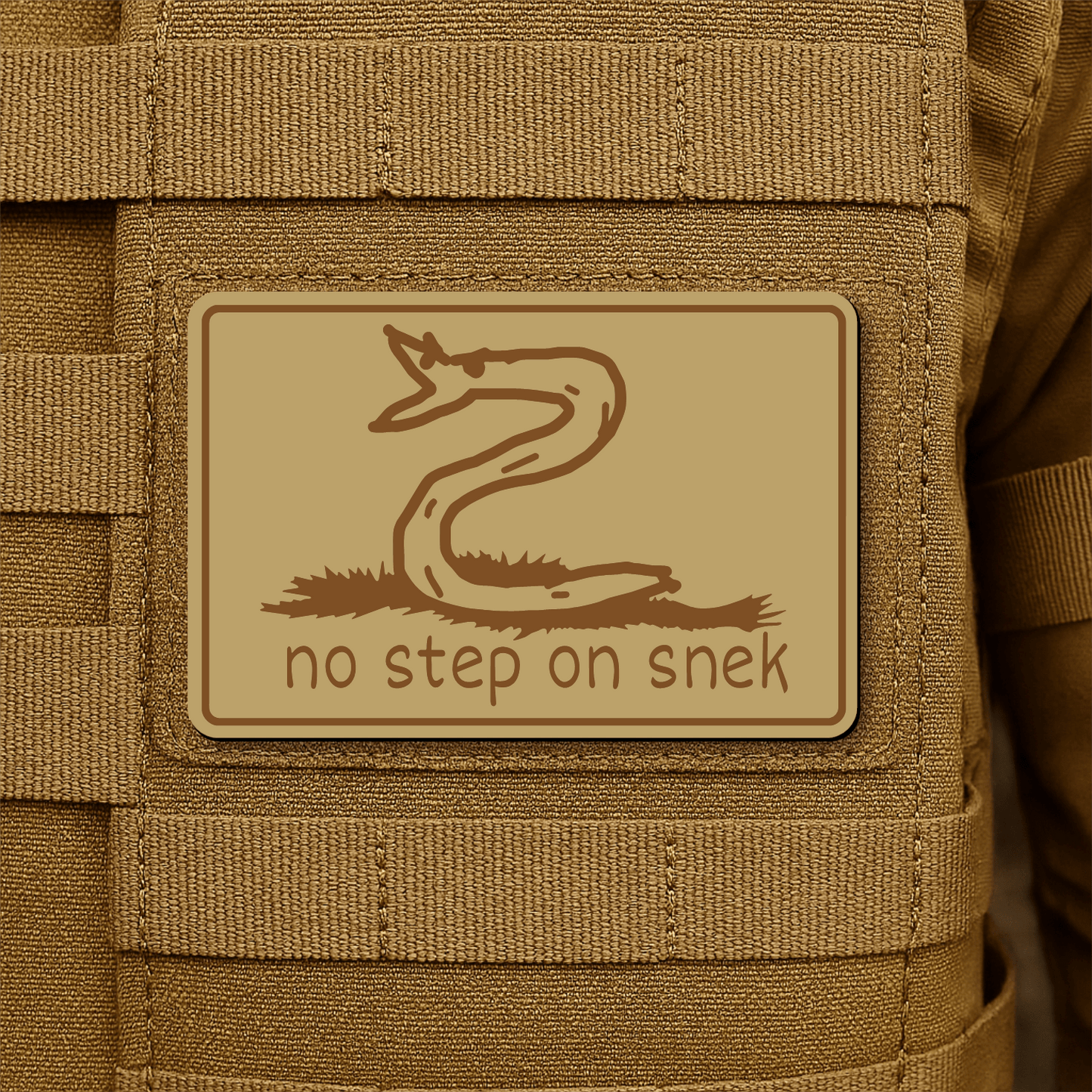 No Step On Snek Morale Patch 2"x3" Hook & Loop | Made in USA - LoneStar Adhesive
