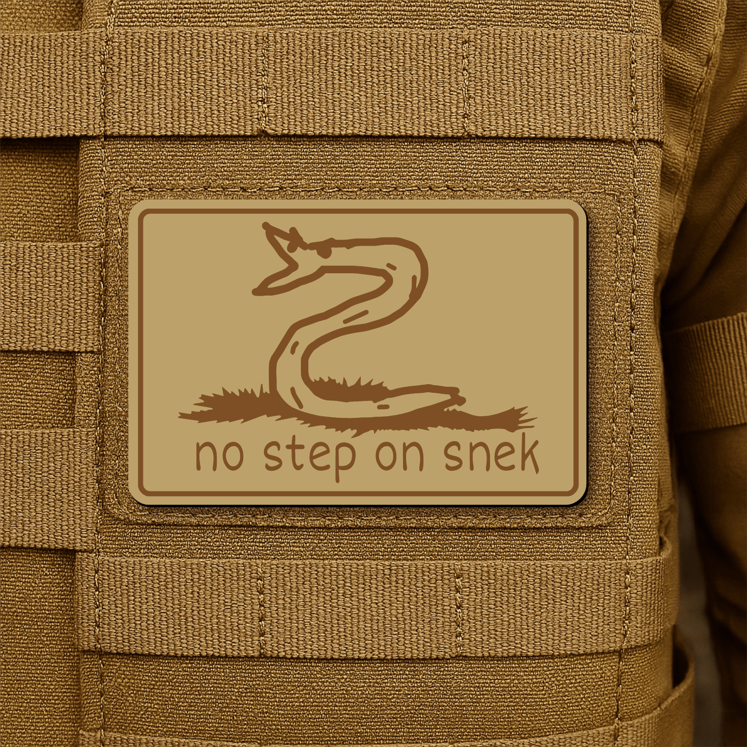 No Step On Snek Morale Patch 2"x3" Hook & Loop | Made in USA - LoneStar Adhesive