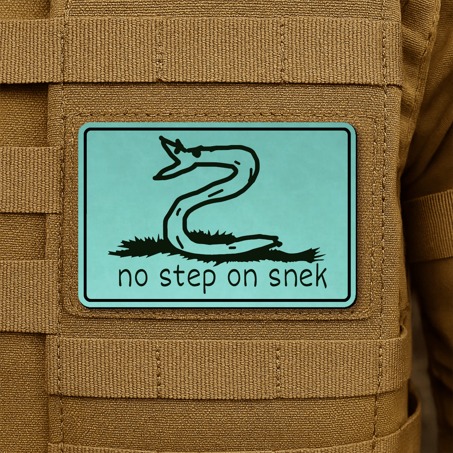 No Step On Snek Morale Patch 2"x3" Hook & Loop | Made in USA - LoneStar Adhesive