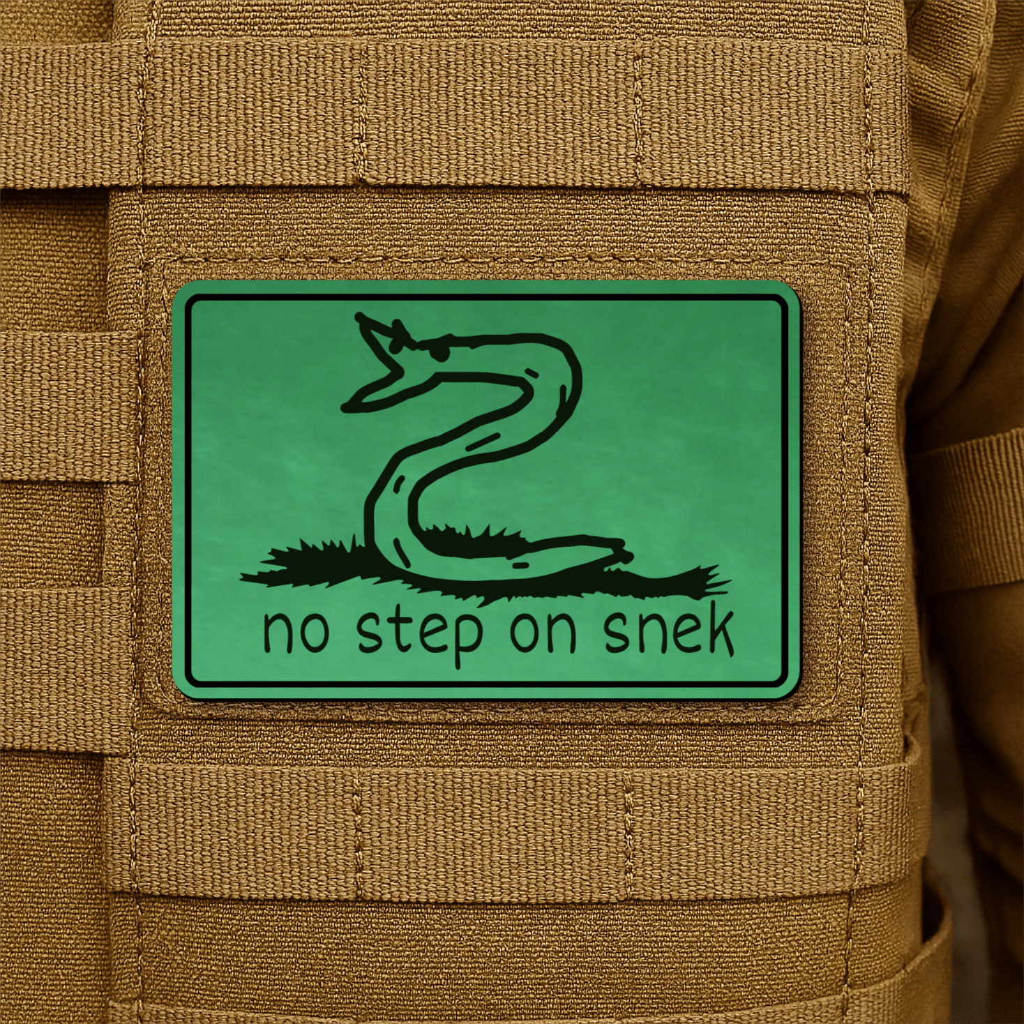 No Step On Snek Morale Patch 2"x3" Hook & Loop | Made in USA - LoneStar Adhesive