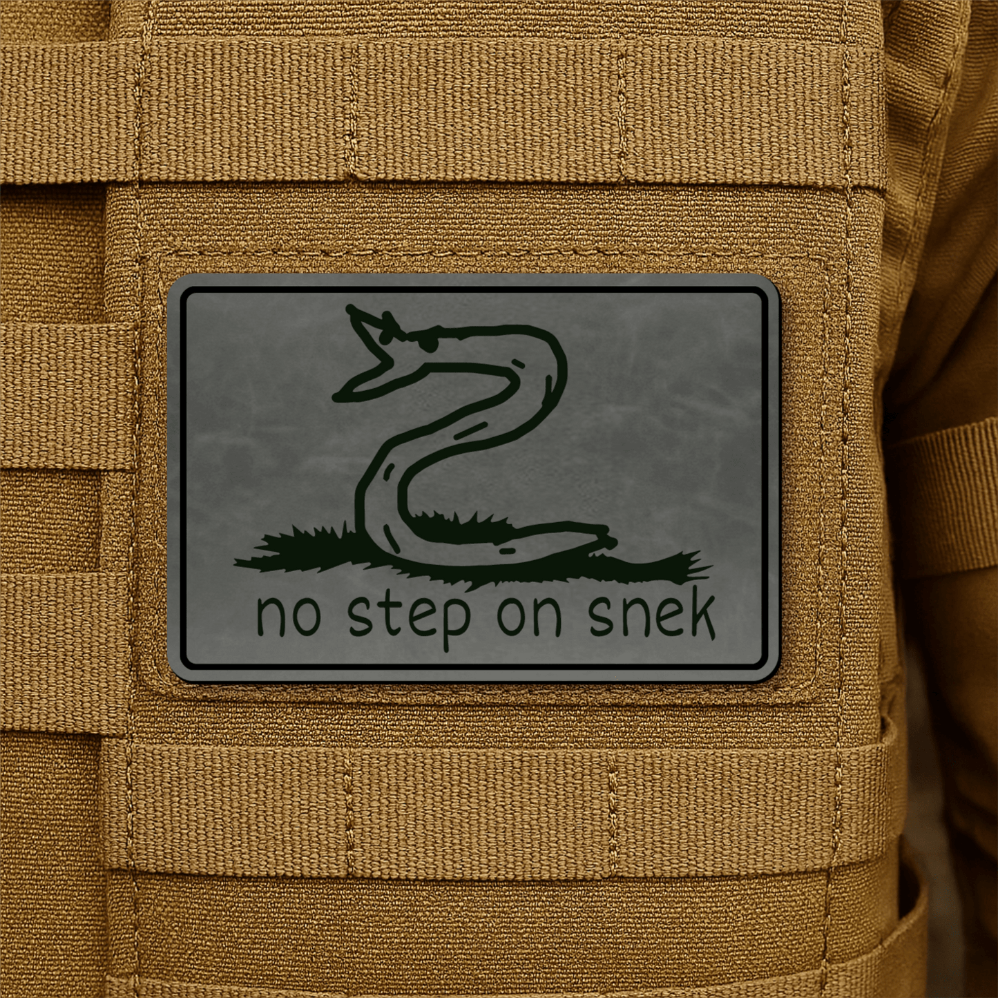 No Step On Snek Morale Patch 2"x3" Hook & Loop | Made in USA - LoneStar Adhesive