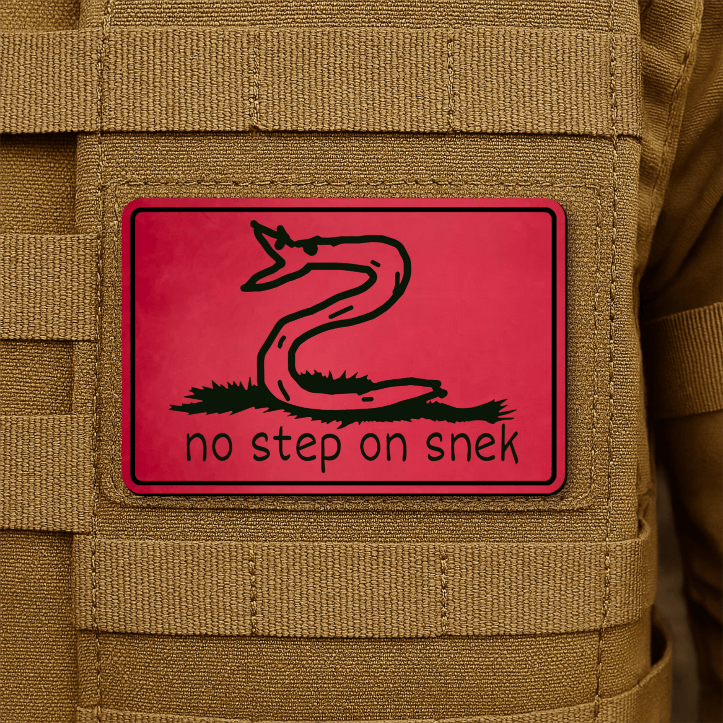 No Step On Snek Morale Patch 2"x3" Hook & Loop | Made in USA - LoneStar Adhesive