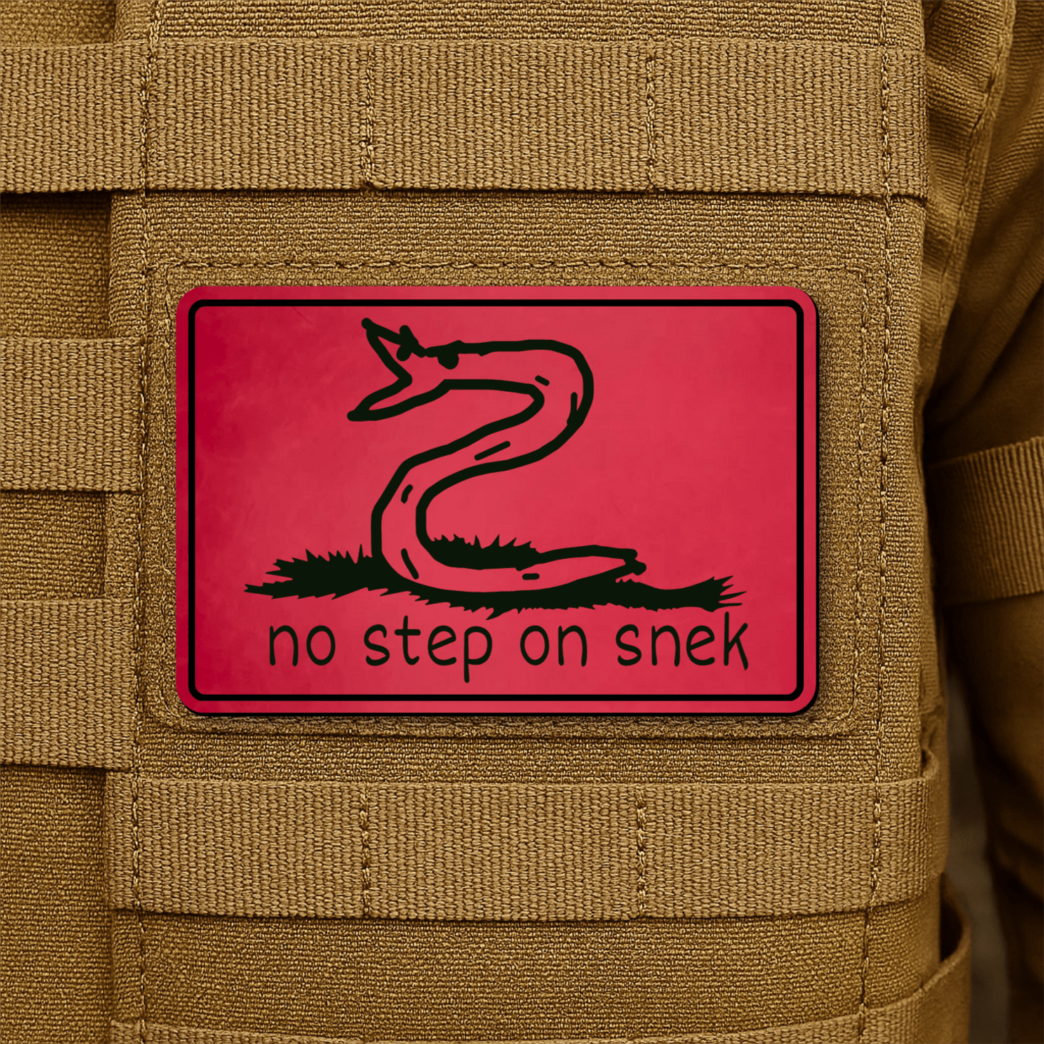No Step On Snek Morale Patch 2"x3" Hook & Loop | Made in USA - LoneStar Adhesive