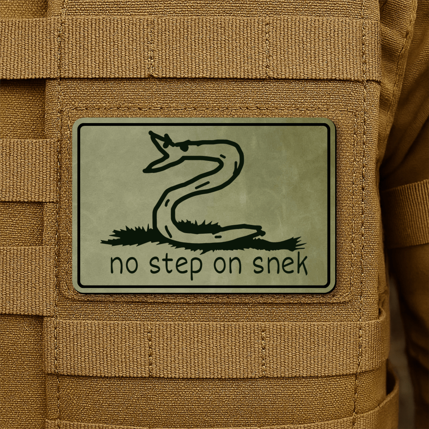 No Step On Snek Morale Patch 2"x3" Hook & Loop | Made in USA - LoneStar Adhesive