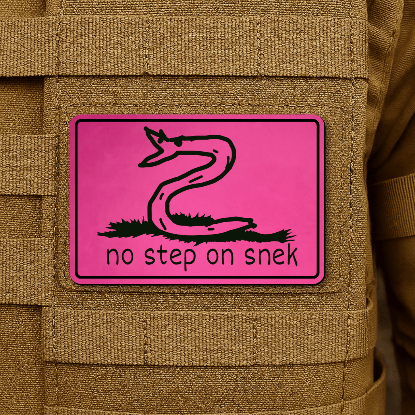 No Step On Snek Morale Patch 2"x3" Hook & Loop | Made in USA - LoneStar Adhesive