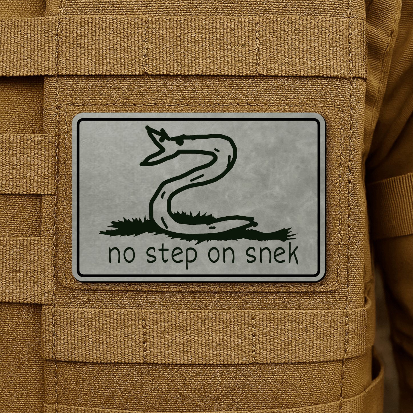 No Step On Snek Morale Patch 2"x3" Hook & Loop | Made in USA - LoneStar Adhesive