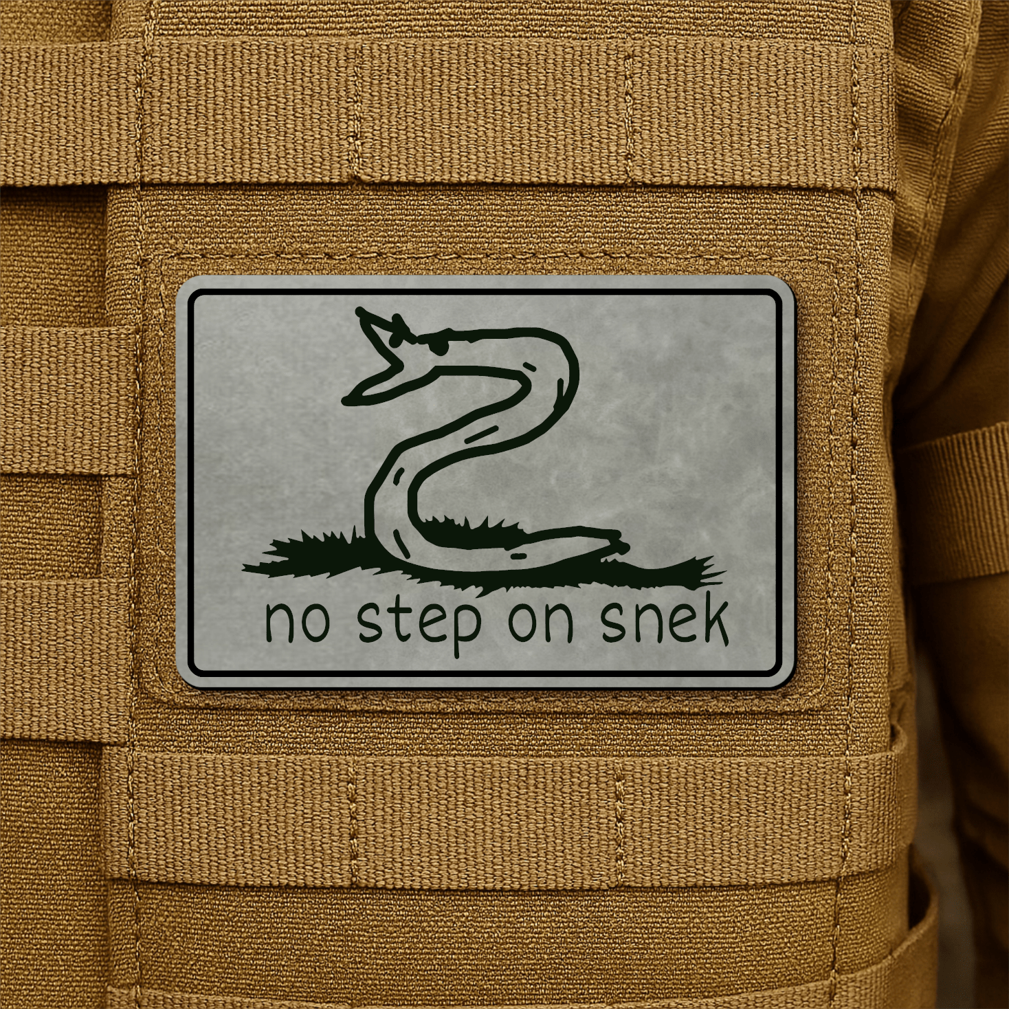 No Step On Snek Morale Patch 2"x3" Hook & Loop | Made in USA - LoneStar Adhesive