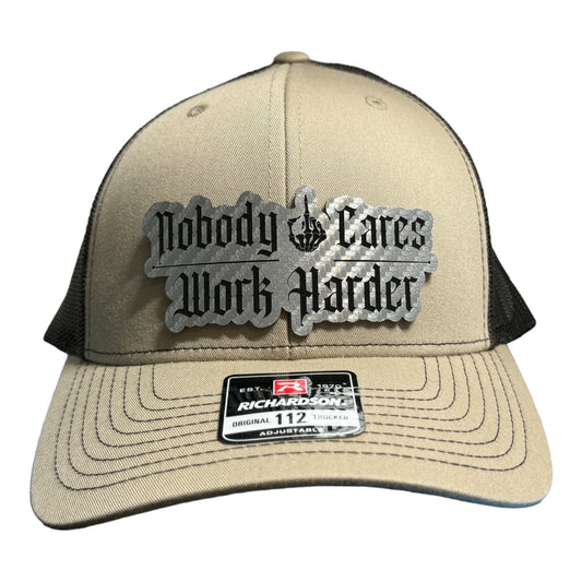 Nobody Cares/Work Harder leatherette Patch - #LoneStar Adhesive#