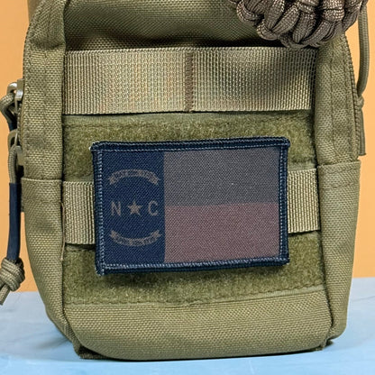 North Carolina State Flag Patch, 2x3" (Full Color & Tactical) | Made in USA | VELCRO® Brand Hook Backing - LoneStar Adhesive