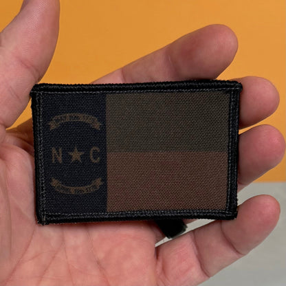North Carolina State Flag Patch, 2x3" (Full Color & Tactical) | Made in USA | VELCRO® Brand Hook Backing - LoneStar Adhesive