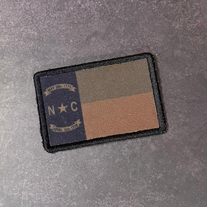 North Carolina State Flag Patch 2"x3" Hook & Loop | Made in USA | Pro-Print Full Color & Tactical Options - LoneStar Adhesive