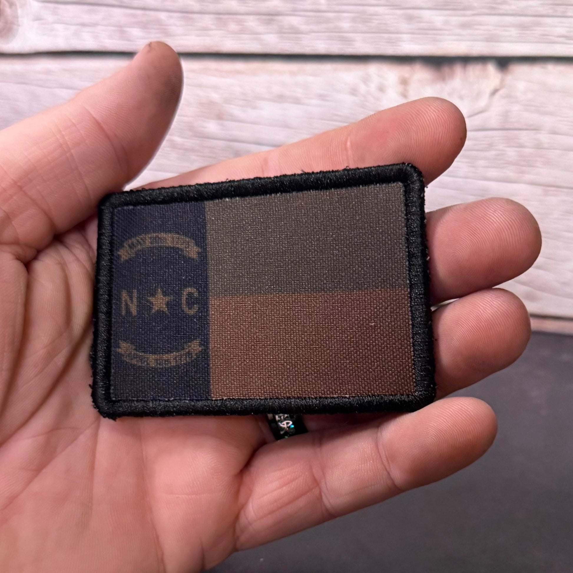 North Carolina State Flag Patch | Made in USA | VELCRO® Brand Hook Backing - LoneStar Adhesive