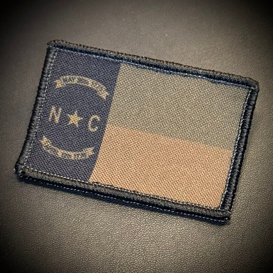 North Carolina State Flag Printed Morale Patch, 2x3" | VELCRO® Brand Hook Backing - #LoneStar Adhesive#