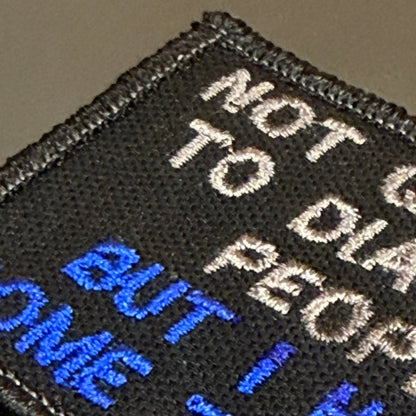 Not Qualified to Diagnose People, But I Have Theories Funny Morale Patch, 2x3" | Made in USA | VELCRO® Brand Hook Backing - LoneStar Adhesive