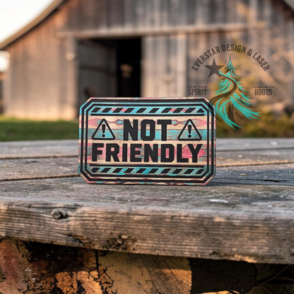 Not Friendly UV Printed Retro Rodeo Leather Patch