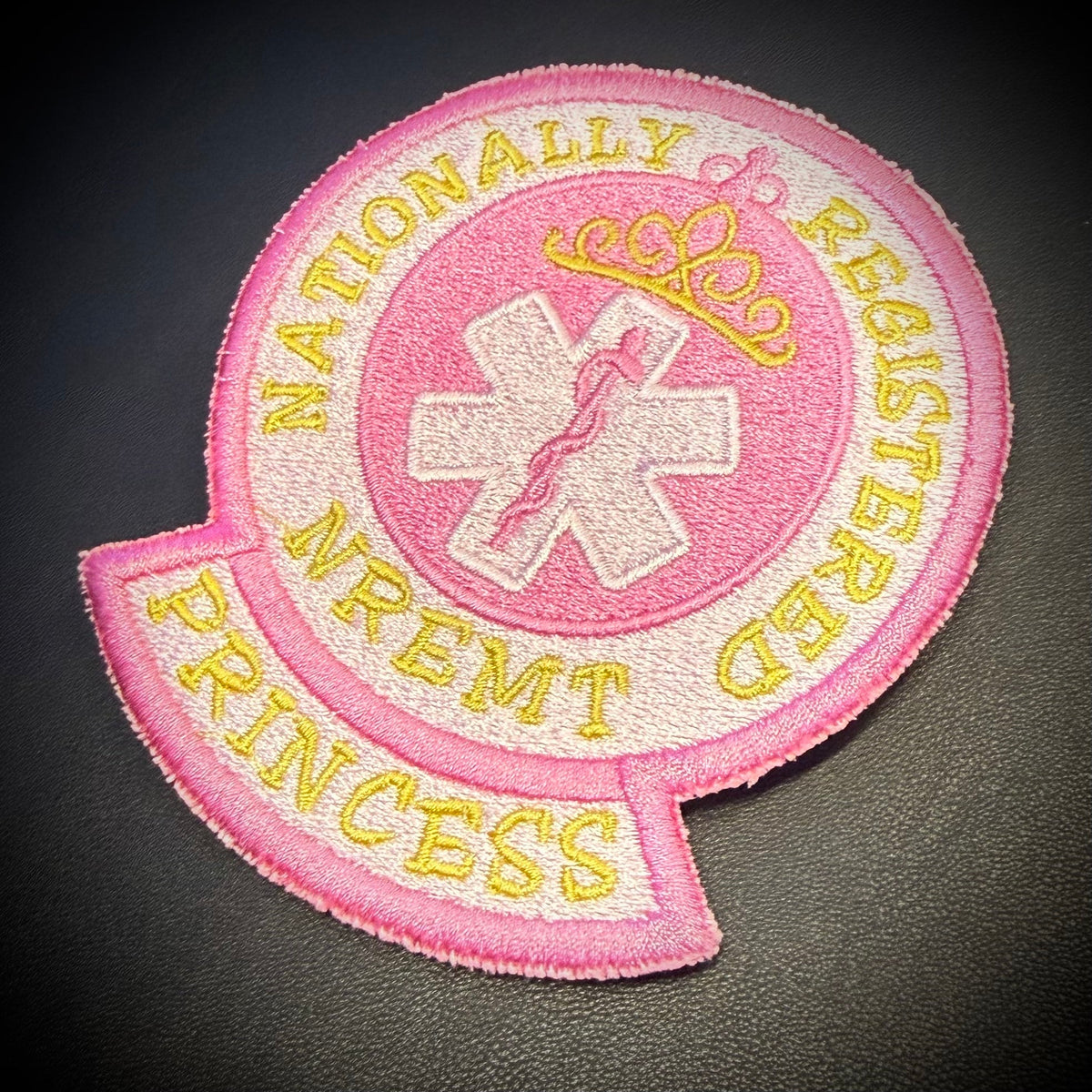 NREMT Princess Funny Medic Embroidered Morale Patch, 3.3x4" | VELCRO® Brand Hook Backing - #LoneStar Adhesive#