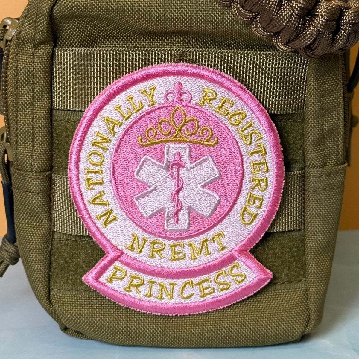 NREMT Princess Funny Medic Embroidered Morale Patch, 3.3x4" | VELCRO® Brand Hook Backing - #LoneStar Adhesive#