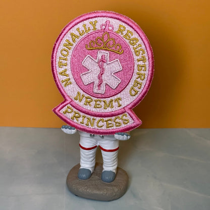 NREMT Princess Funny Medic Embroidered Morale Patch, 3.3x4" | VELCRO® Brand Hook Backing - #LoneStar Adhesive#