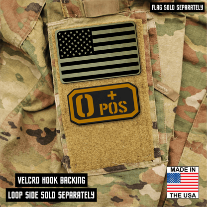 O Positive Blood Type Patch – Engraved Synthetic Material 1.25" x 2.5" Hook & Loop | 24 Color Options - LoneStar Adhesive