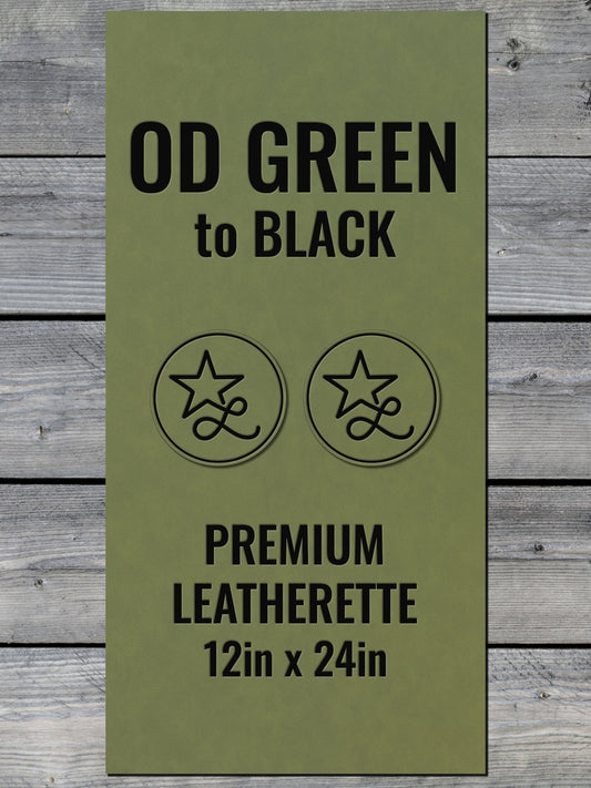 OD Green / Black Durra-Bull Premium Leatherette™ Sheets (12x24) - #LoneStar Adhesive#