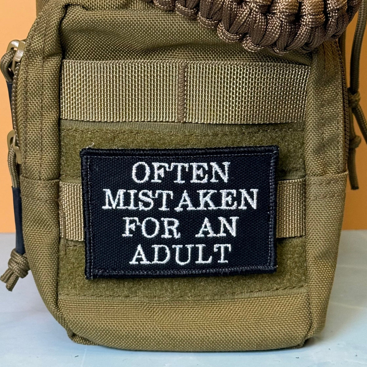 Often Mistaken For An Adult Funny Morale Patch, 2x3" | Made in USA | VELCRO® Brand Hook Backing - #LoneStar Adhesive#
