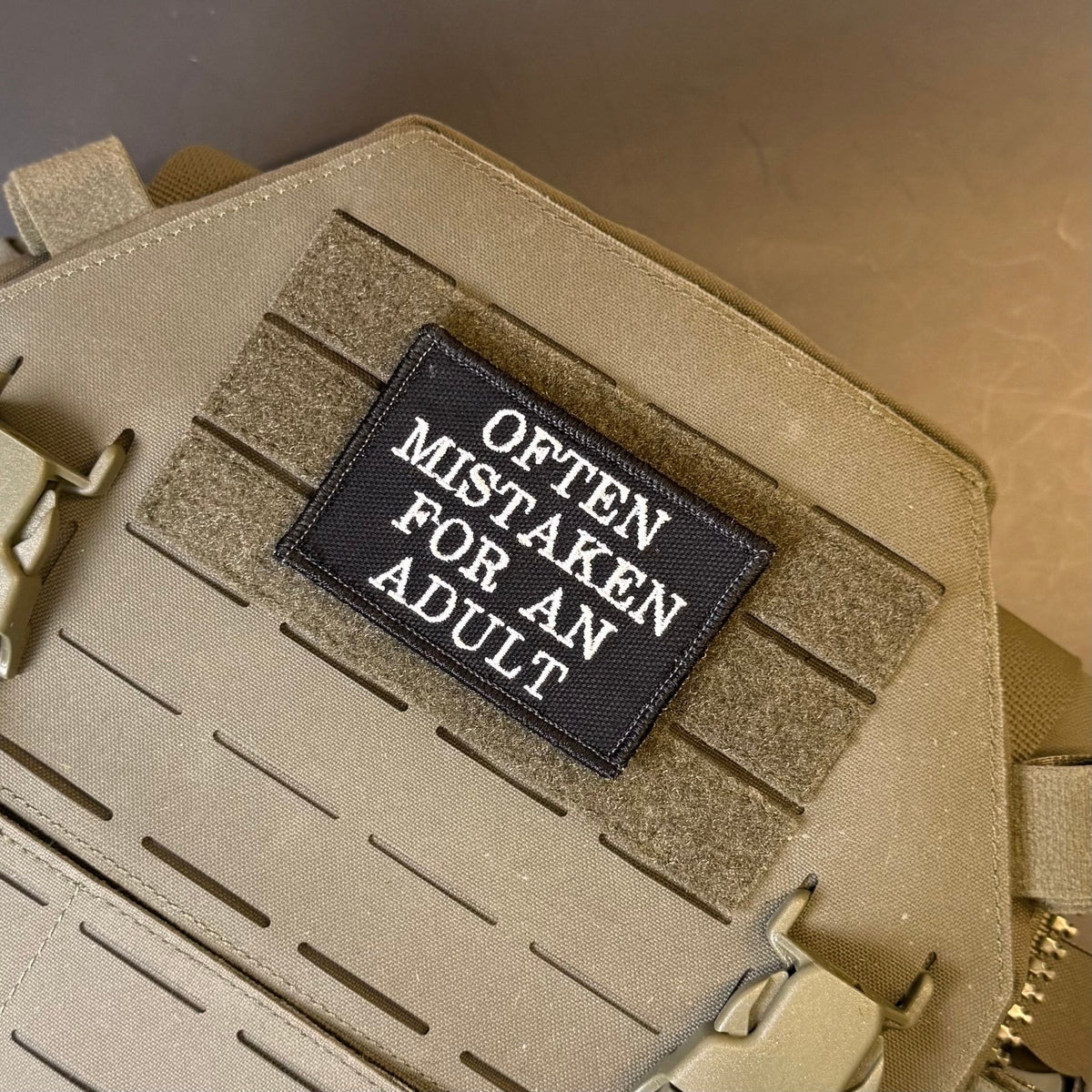 Often Mistaken For An Adult Funny Morale Patch, 2x3" | Made in USA | VELCRO® Brand Hook Backing - #LoneStar Adhesive#