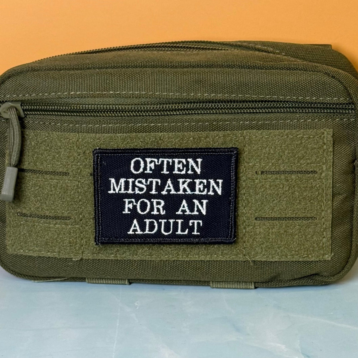 Often Mistaken For An Adult Funny Morale Patch, 2x3" | Made in USA | VELCRO® Brand Hook Backing - #LoneStar Adhesive#