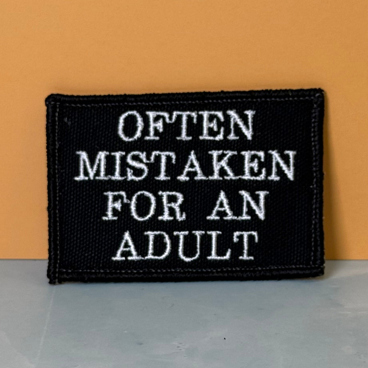 Often Mistaken For An Adult Funny Morale Patch, 2x3" | Made in USA | VELCRO® Brand Hook Backing - #LoneStar Adhesive#