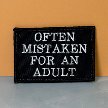 Often Mistaken For An Adult Funny Morale Patch, 2x3" | Made in USA | VELCRO® Brand Hook Backing - #LoneStar Adhesive#