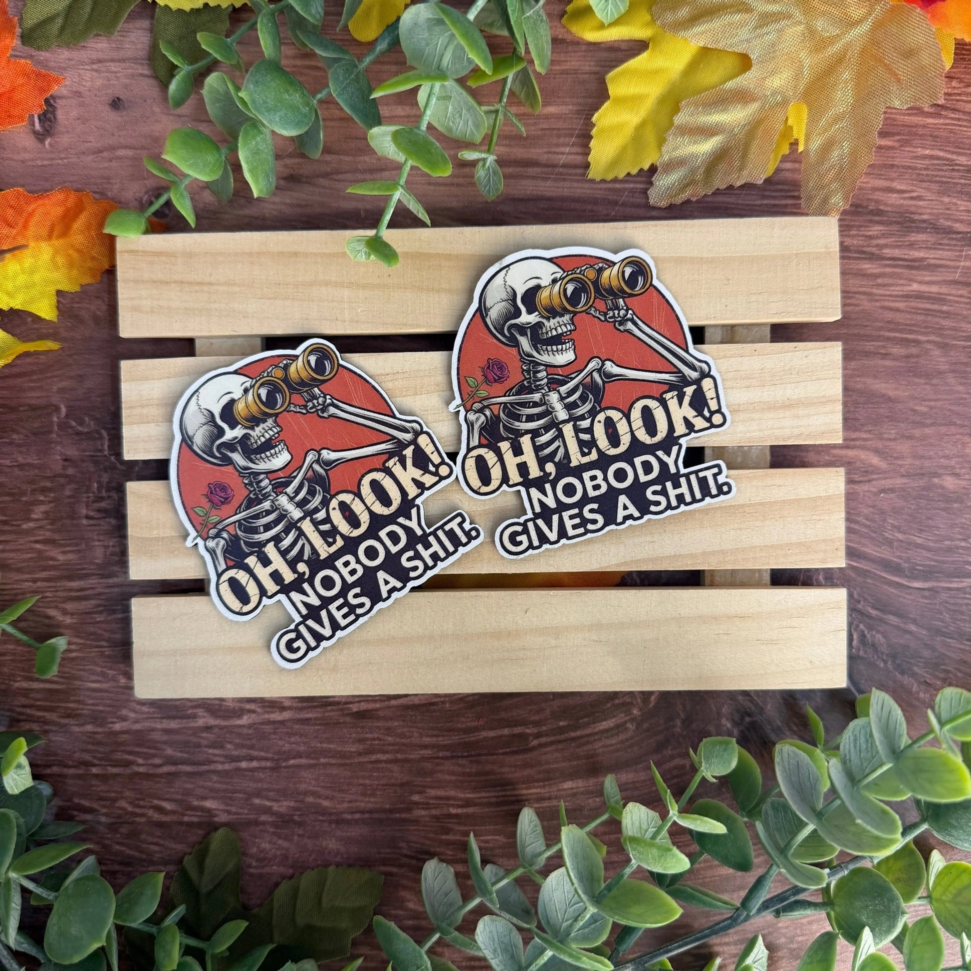 Oh Look, Nobody Gives a Sh*t | UV Printed Leather Hat Patch - LoneStar Adhesive