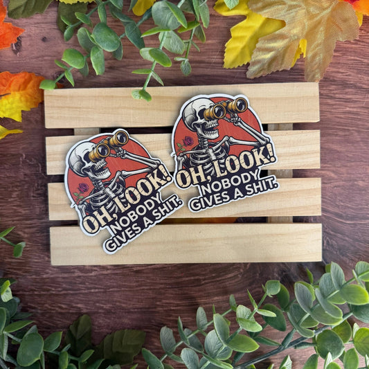 Oh Look, Nobody Gives a Sh*t | UV Printed Leather Hat Patch - LoneStar Adhesive