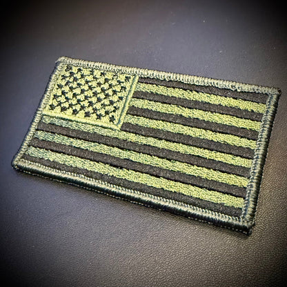 Olive OD Green Tactical American Flag Embroidered Flag Patch, 2x3.5" | VELCRO® Brand Hook Backing - #LoneStar Adhesive#