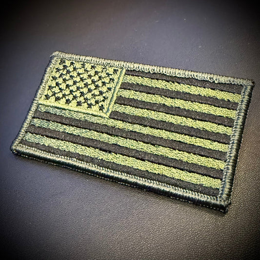 Olive OD Green Tactical American Flag Embroidered Flag Patch, 2x3.5" | VELCRO® Brand Hook Backing - #LoneStar Adhesive#