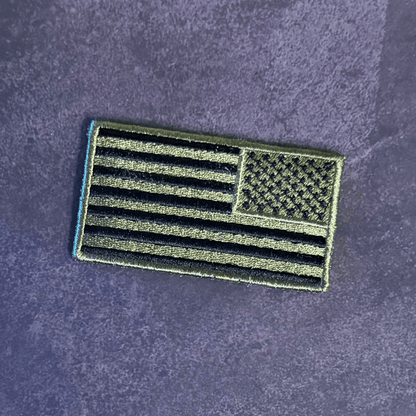 Olive OD Green Tactical American Flag Patch, 2x3.5" | Made in USA | VELCRO® Brand Hook Backing - LoneStar Adhesive