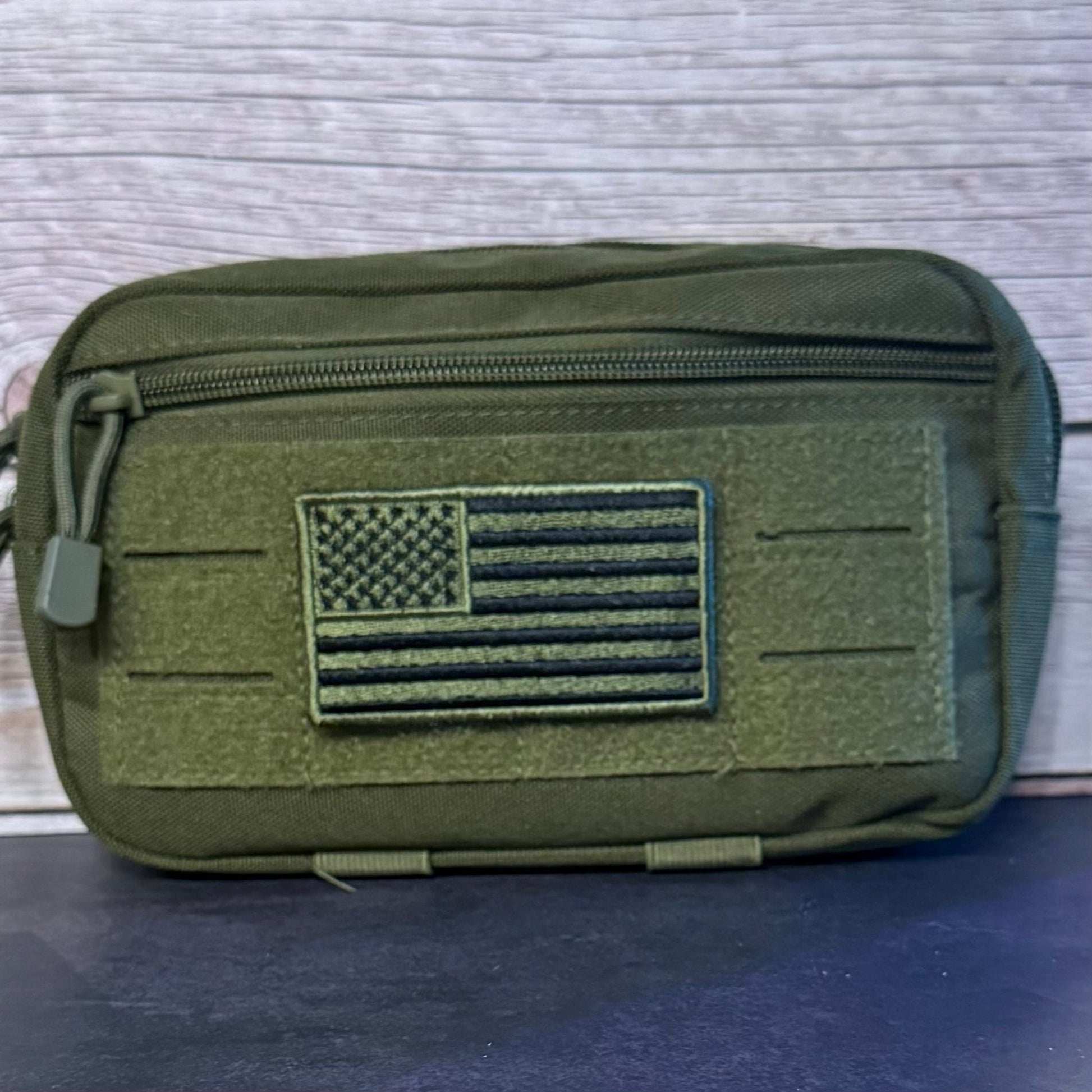 Olive OD Green Tactical American Flag Patch, 2x3.5" | Made in USA | VELCRO® Brand Hook Backing - LoneStar Adhesive