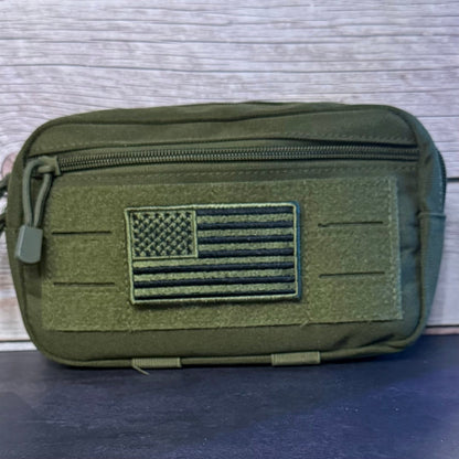 Olive OD Green Tactical American Flag Patch, 2x3.5" | Made in USA | VELCRO® Brand Hook Backing - LoneStar Adhesive