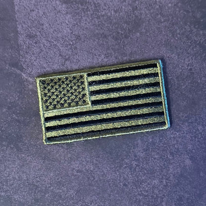Olive OD Green Tactical American Flag Patch, 2x3.5" | Made in USA | VELCRO® Brand Hook Backing - LoneStar Adhesive