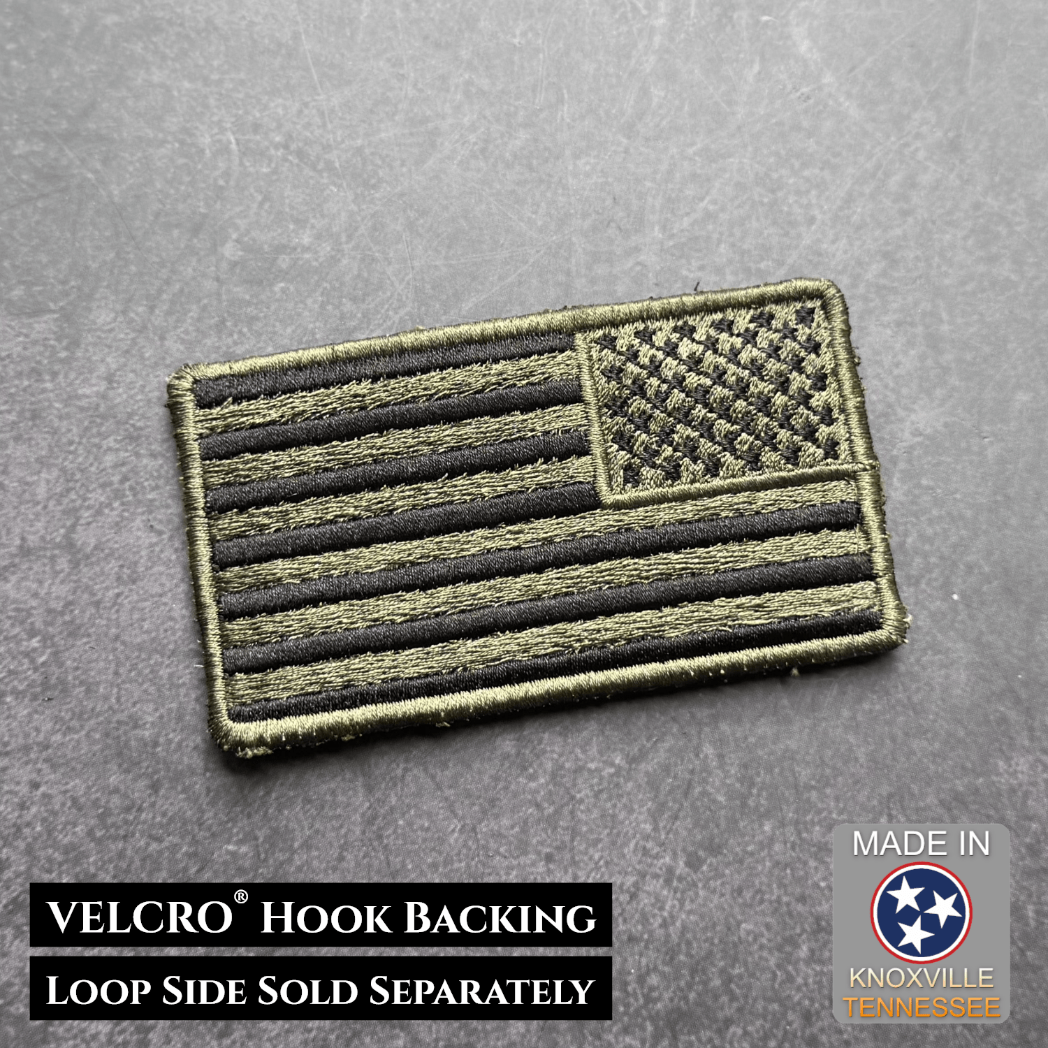 Olive OD Green Tactical American Flag VELCRO® Patch | Made in USA - LoneStar Adhesive
