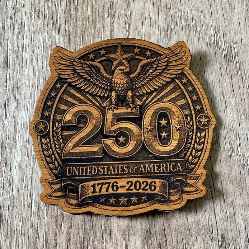 America 250 Leatherette Iron-On Patch