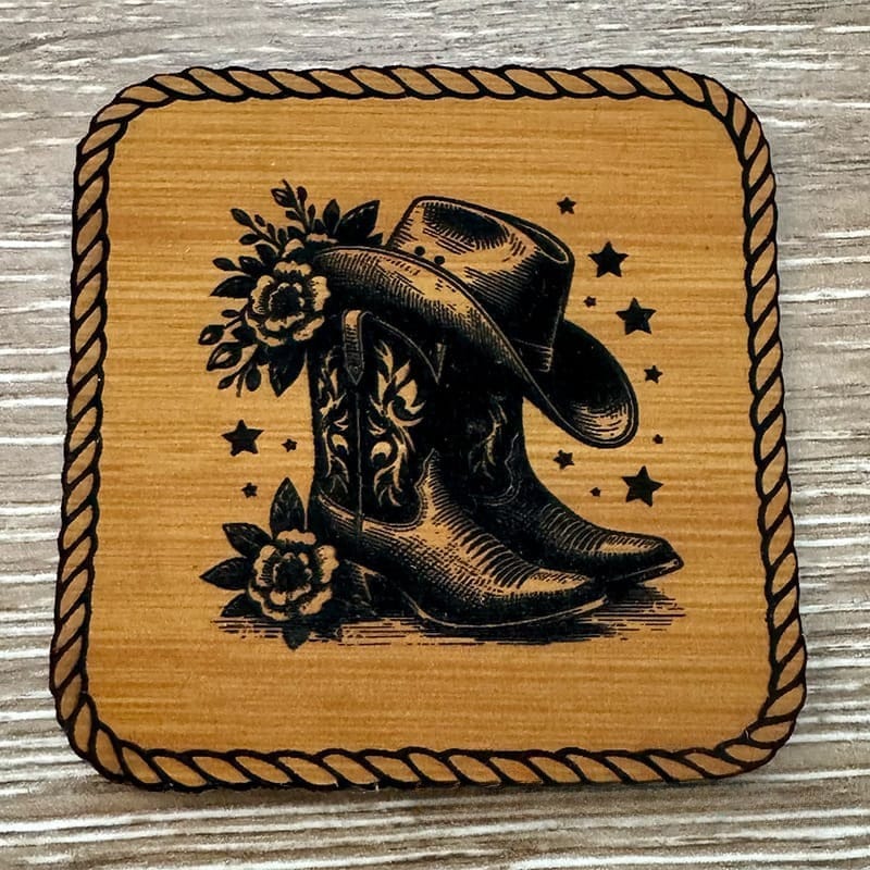 Cowgirl Boot Iron-On Leatherette Patch