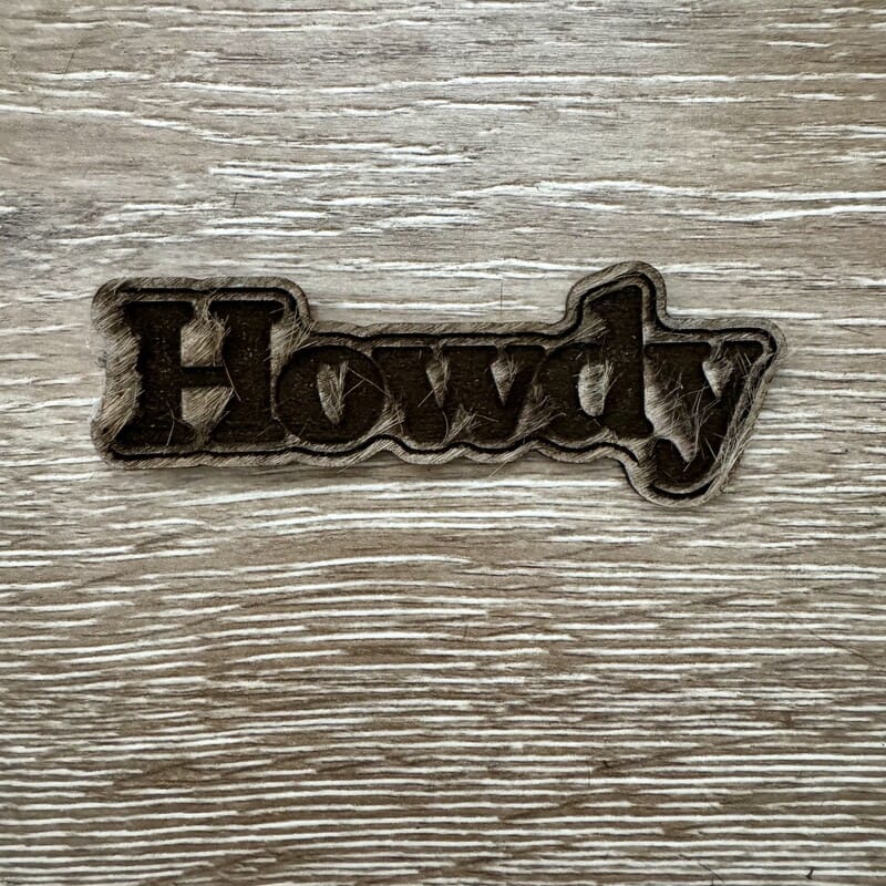 Howdy Genuine Cowhide Iron-On Patch