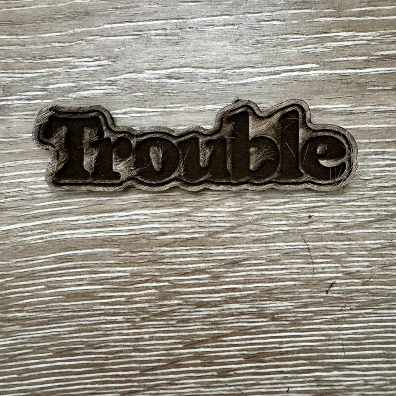 Trouble Genuine Cowhide Iron-On Patch
