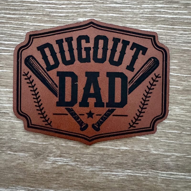 Dugout Dad Leatherette Iron-On Patch