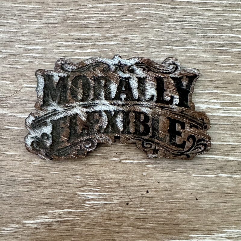 Morally Flexible Genuine Cowhide Iron-On Patch