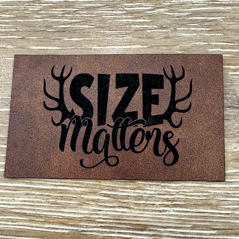 Size Matters Leatherette Iron-On Patch